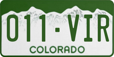 CO license plate 011VIR