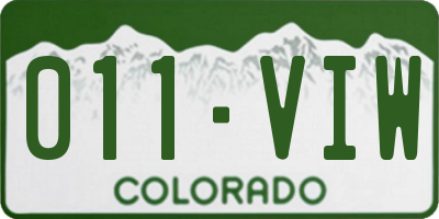 CO license plate 011VIW