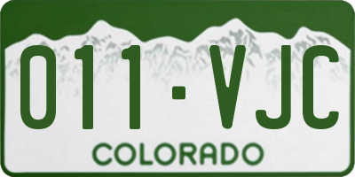 CO license plate 011VJC