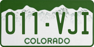 CO license plate 011VJI