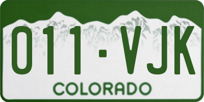 CO license plate 011VJK