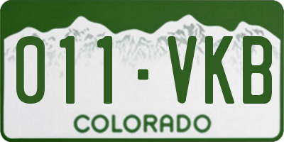 CO license plate 011VKB
