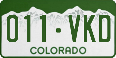 CO license plate 011VKD