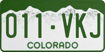 CO license plate 011VKJ
