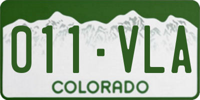 CO license plate 011VLA