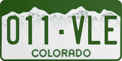 CO license plate 011VLE