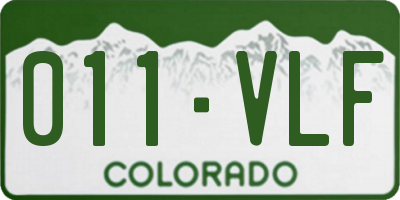 CO license plate 011VLF