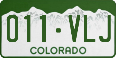 CO license plate 011VLJ