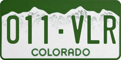 CO license plate 011VLR