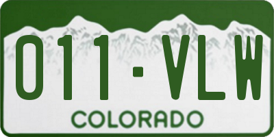 CO license plate 011VLW