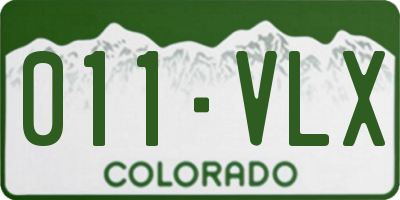 CO license plate 011VLX
