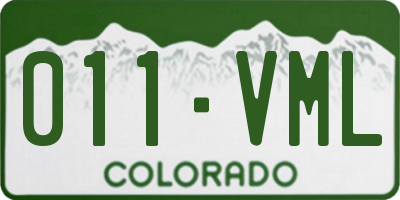 CO license plate 011VML