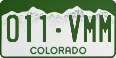 CO license plate 011VMM