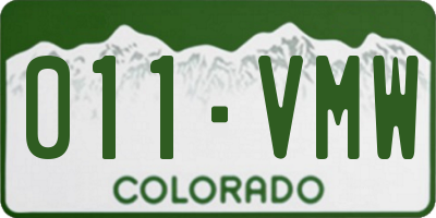 CO license plate 011VMW