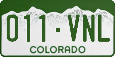 CO license plate 011VNL