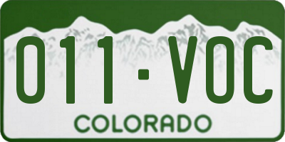 CO license plate 011VOC