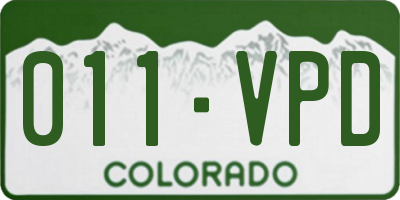 CO license plate 011VPD