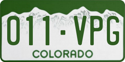 CO license plate 011VPG