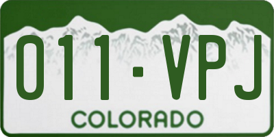CO license plate 011VPJ