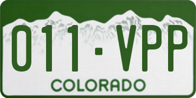CO license plate 011VPP