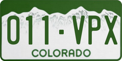 CO license plate 011VPX