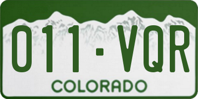 CO license plate 011VQR
