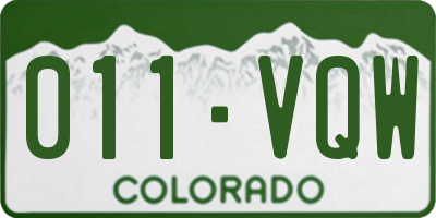 CO license plate 011VQW