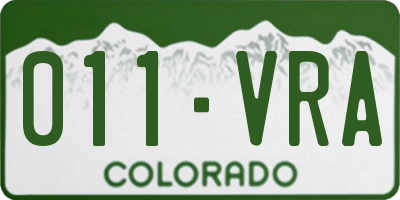 CO license plate 011VRA