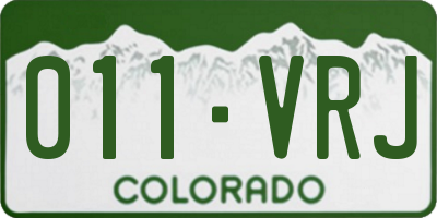 CO license plate 011VRJ
