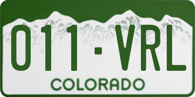CO license plate 011VRL