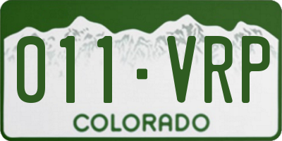 CO license plate 011VRP