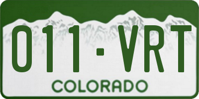 CO license plate 011VRT