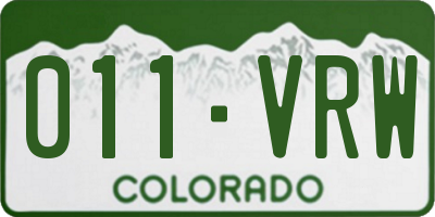 CO license plate 011VRW