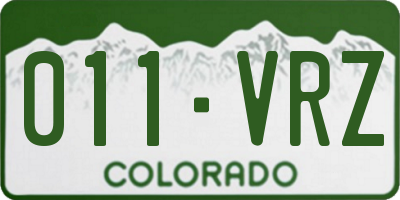 CO license plate 011VRZ