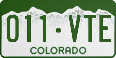 CO license plate 011VTE