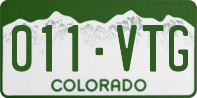 CO license plate 011VTG