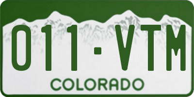 CO license plate 011VTM