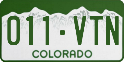 CO license plate 011VTN