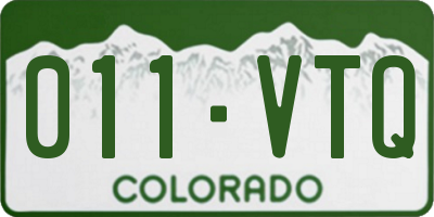 CO license plate 011VTQ