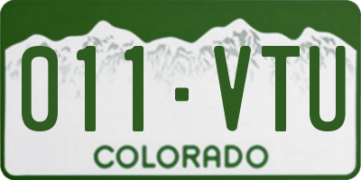 CO license plate 011VTU