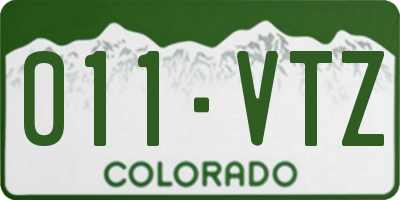 CO license plate 011VTZ