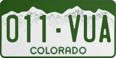 CO license plate 011VUA