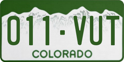 CO license plate 011VUT