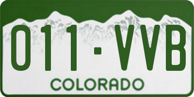 CO license plate 011VVB