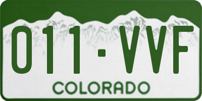 CO license plate 011VVF