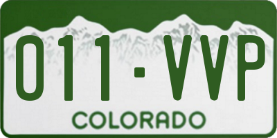CO license plate 011VVP