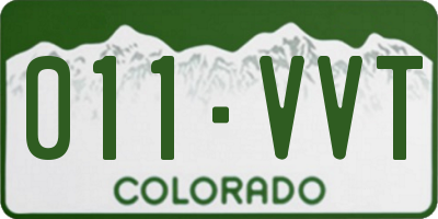 CO license plate 011VVT