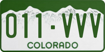 CO license plate 011VVV