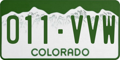CO license plate 011VVW