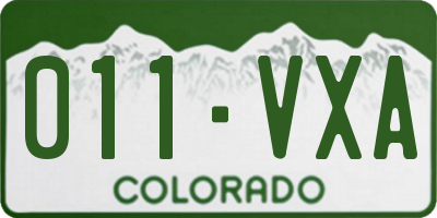 CO license plate 011VXA